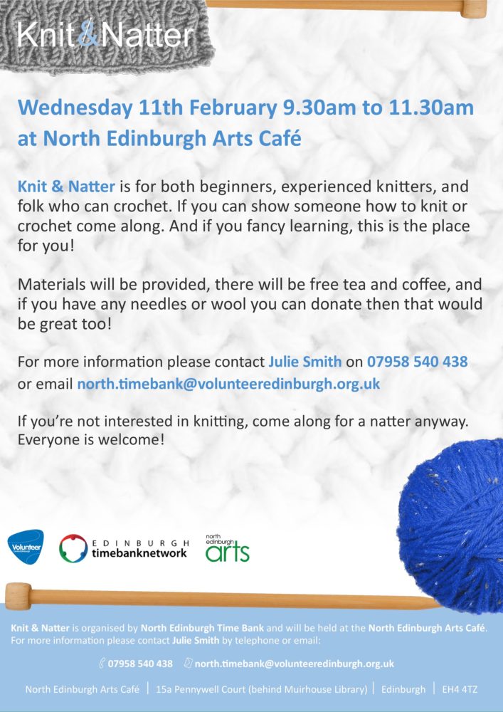 North Edinburgh Community News Brand new group knit and natter at