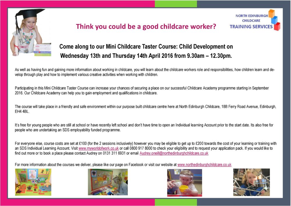 North Edinburgh Community News Courses at North Edinburgh Childcare