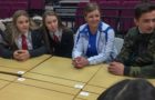 Judo star Steph Inglis talks with local teenagers about the dangers of motorbikes
